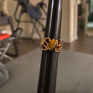 Vintage 18kt Gold Plated Tiger Eye Ring